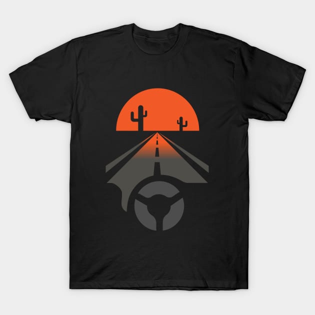 Sunset Driving T-Shirt by VshopDesign